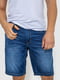 Шорты джинсовые синие с потертостями | 6889454