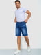Шорты джинсовые синие с потертостями | 6889455 | фото 2