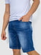 Шорты джинсовые синие с потертостями | 6889457 | фото 3