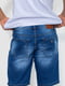 Шорты джинсовые синие с потертостями | 6889457 | фото 4