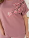 Костюм фрезового кольору з квітковим принтом: блуза та укорочені штани | 6889481 | фото 3