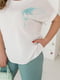 Костюм біло-м’ятного кольору: блуза з принтом та штани | 6889497 | фото 3