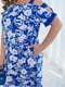 Синьо-біла сукня-міді в квітковий принт | 6889558 | фото 3