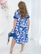 Синьо-біла сукня-міді в квітковий принт | 6889558 | фото 4