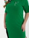 Зелена сукня-футболка з розрізом та декором зі страз | 6889561 | фото 3