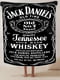 Плед-покривало полуторне Jack Daniels 160х200 см чорне плюш-велюр | 6941221