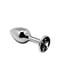 Металева анальна пробка з кристалом Mini Metal Butt Plug Black M | 6670121