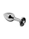 Металева анальна пробка з кристалом Mini Metal Butt Plug Black S | 6670132