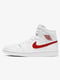 Кеди Air Jordan 1 Mid WMNS White/Red | 7118845