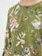 Блуза цвета хаки в цветочный принт | 5920788 | фото 4