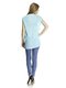 Блуза светло-бирюзовая комбинированная с контрастным принтом | 405770 | фото 2